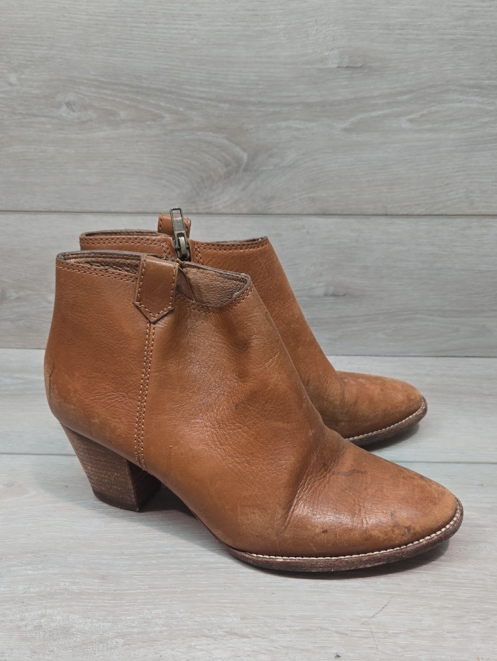 Madewell Women Distressed Leather Heels Boots Shoes Sz 8